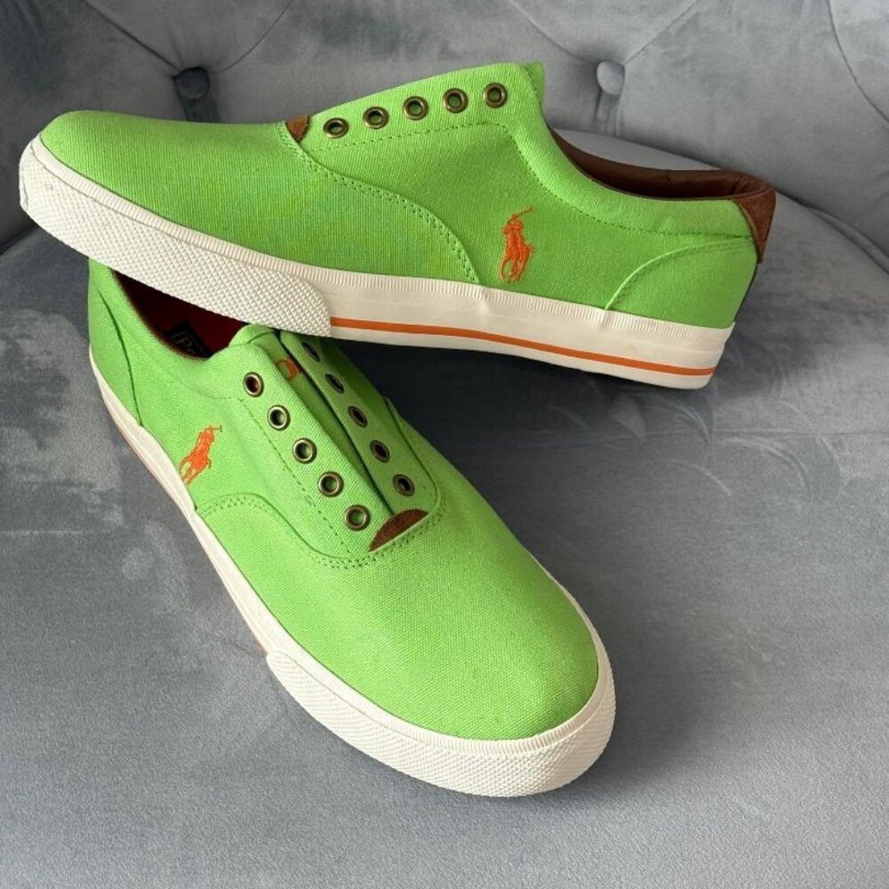 Polo Ralph Lauren Men´s Vito Lace less Slip-on Geen Sneakers Size 12D NEW